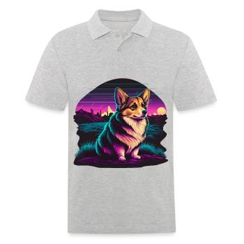 Corgi extérieur paisible - Polo Homme - gris chiné - Devant - Kai (181cm)