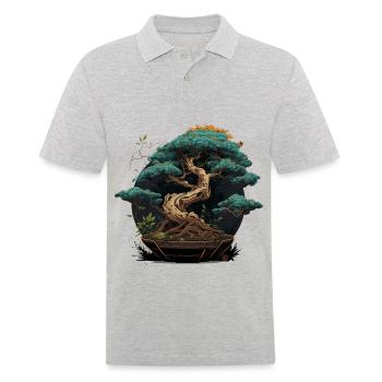 Miniaturbaum - Männer Poloshirt - Grau meliert - Vorne - Kai (181cm)