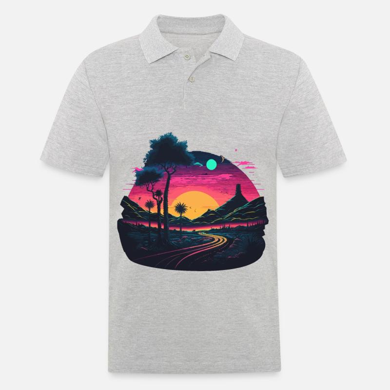 Die Sonne geht auf - Männer Poloshirt - Grau meliert