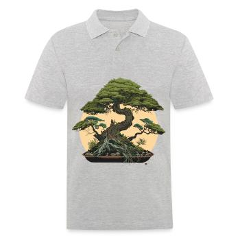 Bonsaï au clair de lune - Polo Homme - gris chiné - Devant - Kai (181cm)