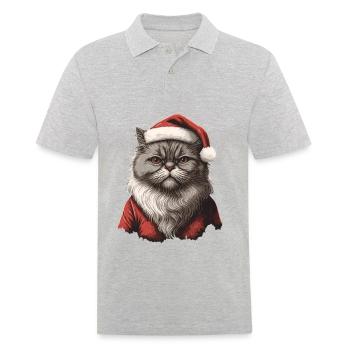 Hübsches Adventskatzendesign für alle Kätzchenbesitzer - Männer Poloshirt - Grau meliert - Vorne - Kai (181cm)