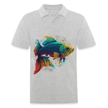 Colorful Fish - Men's Polo Shirt - heather grey - Front - Kai (181cm)