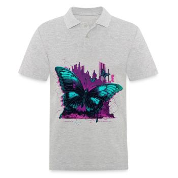 Butterfly Surreal Symphony - Men's Polo Shirt - heather grey - Front - Kai (181cm)