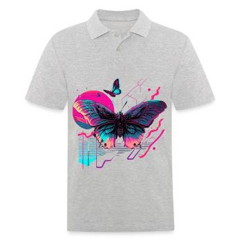 Dreams of Neon Butterfly - Men's Polo Shirt - heather grey - Front - Kai (181cm)