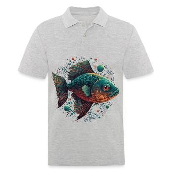 Fisch Liebe - Männer Poloshirt - Grau meliert - Vorne - Kai (181cm)