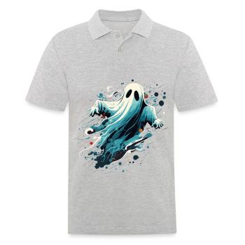 Ghost Illustration - Men's Polo Shirt - heather grey - Front - Kai (181cm)