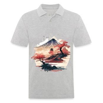 Asiatique - Polo Homme - gris chiné - Devant - Kai (181cm)