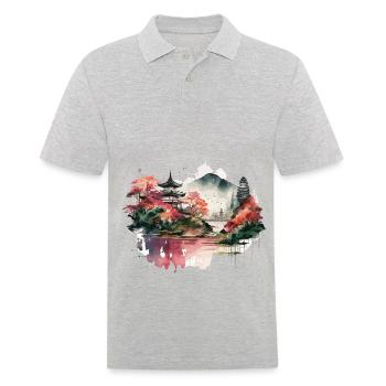 Berg - Männer Poloshirt - Grau meliert - Vorne - Kai (181cm)