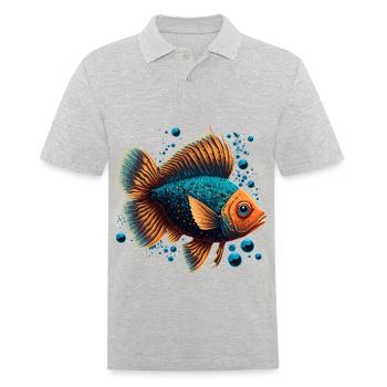 Deep-Sea Fish - Men's Polo Shirt - heather grey - Front - Kai (181cm)