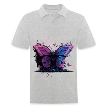 Schmetterling Schönheit Vaporwave - Männer Poloshirt - Grau meliert - Vorne - Kai (181cm)