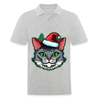 Stunning Xmas kitten design, the best Xmas present - Men's Polo Shirt - heather grey - Front - Kai (181cm)