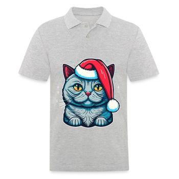 Pretty Winter kitten design for all kitten fans - Men's Polo Shirt - heather grey - Front - Kai (181cm)