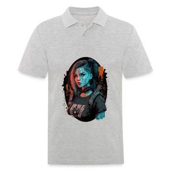 Incroyable illustration numérique d’un punk époustouflant - Polo Homme - gris chiné - Devant - Kai (181cm)