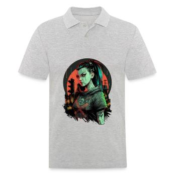 Belles femmes punk pour les fans de jeux - Polo Homme - gris chiné - Devant - Kai (181cm)