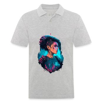 Gorgeous Futuristic Women For Gaming Fans - Men's Polo Shirt - heather grey - Front - Kai (181cm)