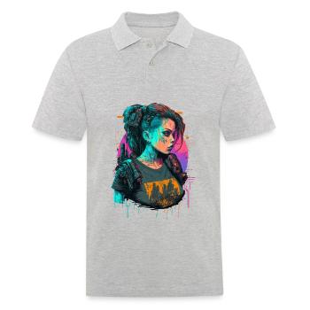 Fearsome Punk Girl the ideal gift for Tech nerds - Men's Polo Shirt - heather grey - Front - Kai (181cm)