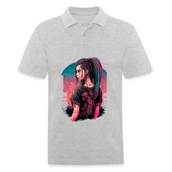 Atemberaubendes futuristisches Mädchen der perfekte Geburtstag - Männer Poloshirt - Grau meliert - Vorne - Kai (181cm)