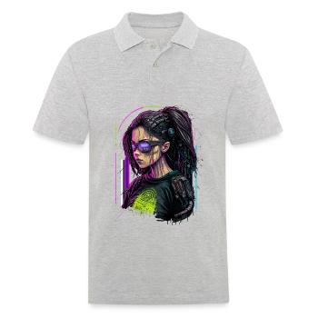 Fearsome Punk Lady the simple birthday gift for - Men's Polo Shirt - heather grey - Front - Kai (181cm)