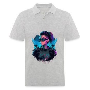 Beautiful Science Fiction Lady the simple present - Men's Polo Shirt - heather grey - Front - Kai (181cm)