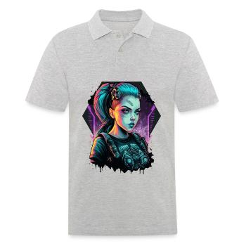 A Beautiful Punk Girl the ideal present for Cyber - Men's Polo Shirt - heather grey - Front - Kai (181cm)
