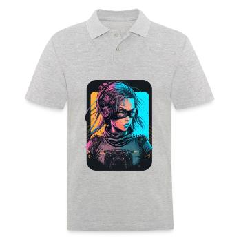 Futuristic Girl the excellent birthday gift for - Men's Polo Shirt - heather grey - Front - Kai (181cm)