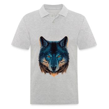 Wolf Head Illustration comme le fabuleux présent - Polo Homme - gris chiné - Devant - Kai (181cm)