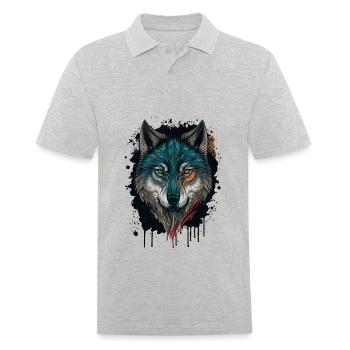 Conception de loups pour tous les amoureux des animaux de la forêt - Polo Homme - gris chiné - Devant - Kai (181cm)
