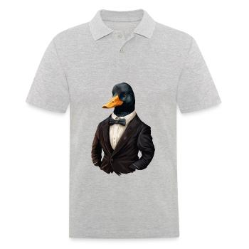 Ente mit Fliege - Männer Poloshirt - Grau meliert - Vorne - Kai (181cm)