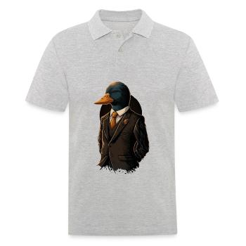 Prof. Dr. Duck - Männer Poloshirt - Grau meliert - Vorne - Kai (181cm)