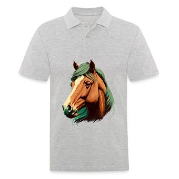 Beautiful Mare - Men's Polo Shirt - heather grey - Front - Kai (181cm)