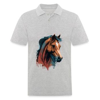Head of a Mare - Men's Polo Shirt - heather grey - Front - Kai (181cm)