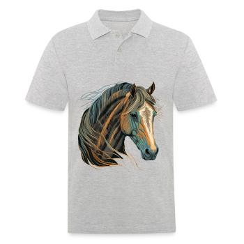 Amoureux des chevaux - Polo Homme - gris chiné - Devant - Kai (181cm)