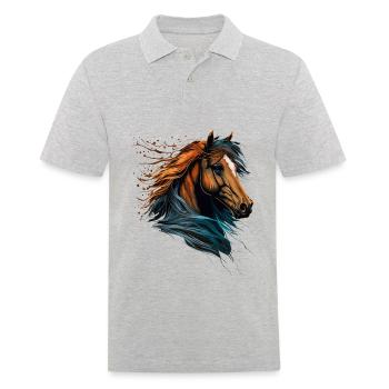 Reiter - Männer Poloshirt - Grau meliert - Vorne - Kai (181cm)