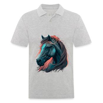 Design de cheval à couper le souffle - Polo Homme - gris chiné - Devant - Kai (181cm)