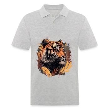 Tigre de l’Inde - Polo Homme - gris chiné - Devant - Kai (181cm)