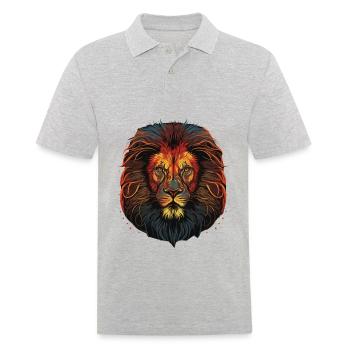 Visage de Lion - Polo Homme - gris chiné - Devant - Kai (181cm)