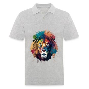 Crinière de lion colorée - Polo Homme - gris chiné - Devant - Kai (181cm)