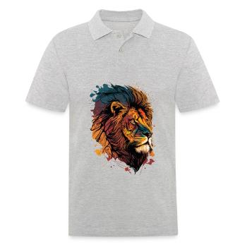 Le Lion est le roi du règne animal - Polo Homme - gris chiné - Devant - Kai (181cm)