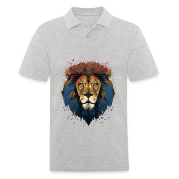 Animal Lover - Lion - Men's Polo Shirt - heather grey - Front - Kai (181cm)