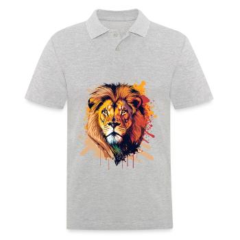 Tierkopf - Männer Poloshirt - Grau meliert - Vorne - Kai (181cm)