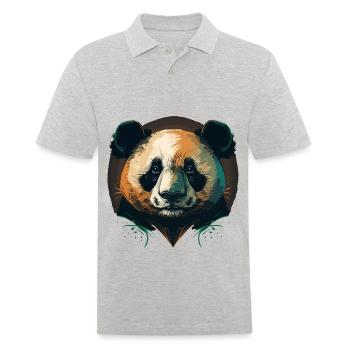 Mignonne tête de panda - Polo Homme - gris chiné - Devant - Kai (181cm)