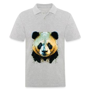 Tête de panda jaune - Polo Homme - gris chiné - Devant - Kai (181cm)