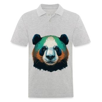 Cadeau Panda Lover - Polo Homme - gris chiné - Devant - Kai (181cm)