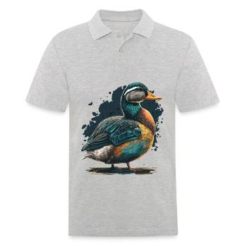 Illustration de canard - Polo Homme - gris chiné - Devant - Kai (181cm)
