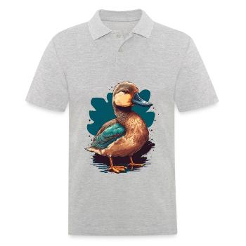 Kleine Ente - Männer Poloshirt - Grau meliert - Vorne - Kai (181cm)