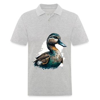 Meine Ente ist deine Ente - Männer Poloshirt - Grau meliert - Vorne - Kai (181cm)