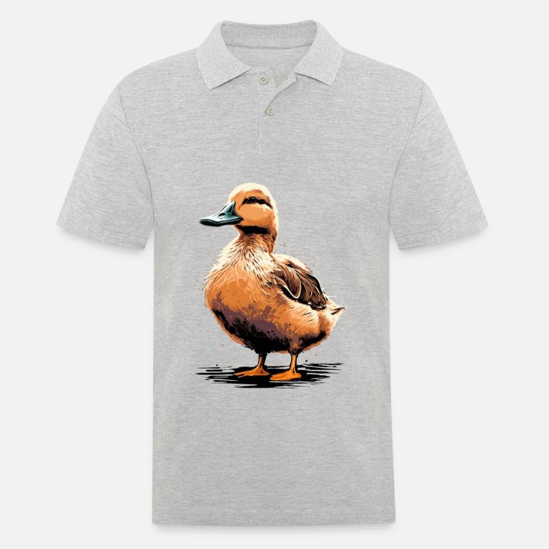 Junge Ente - Männer Poloshirt - Grau meliert