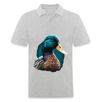 Duck Head Illustration - Men's Polo Shirt - heather grey - Front - Kai (181cm)