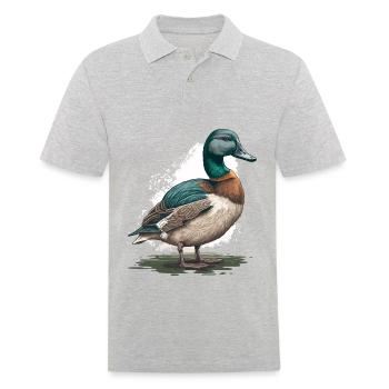 Entenfreund - Männer Poloshirt - Grau meliert - Vorne - Kai (181cm)