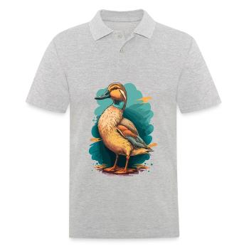 Lustige Ente - Männer Poloshirt - Grau meliert - Vorne - Kai (181cm)